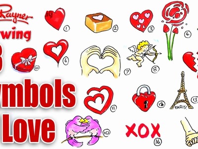 How to draw 23 symbols of love