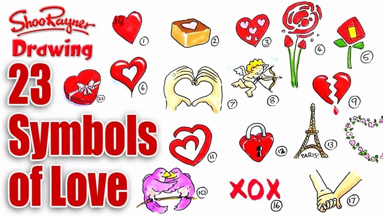 How to draw 23 symbols of love