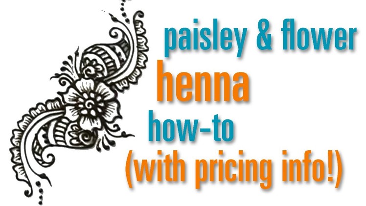 How to Draw a Flower & Paisley Henna. Mehndi design : festival pricing
