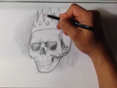 How to Draw a Skull with a Crown - Skull Drawings - Tattoo Art