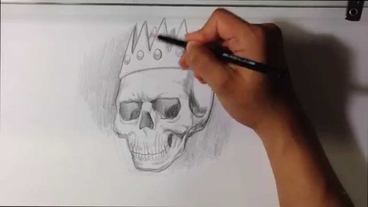 How to Draw a Skull with a Crown - Skull Drawings - Tattoo Art