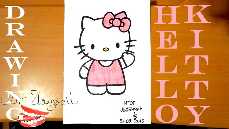 How to draw cute HELLO KITTY Easy Full Body Art for kids, draw easy stuff but cool | SPEED ART