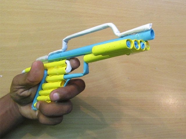 How to Make a Paper Shoot Gun that shoots Paper Bullet - Easy Tutorials