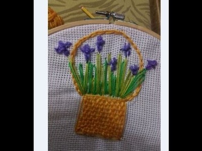How to Make Hand Embroidery: Flower Basket Stitch - Tutorial .
