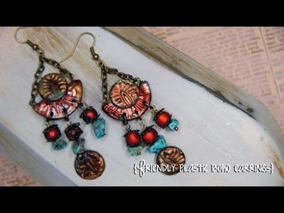 How to make Stamped Friendly Plastic Boho Style Earrings