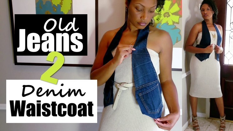 How To Turn Old Jeans into a Denim Waistcoat Vest (No Sew) + Summer to Fall Lookbook | Blueprint DIY