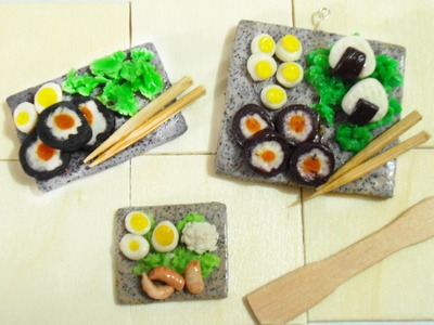 Japanese Miniature Food Tutorial + Granite clay tutorial | Sushi Para Muñecas (Porcelana fría)