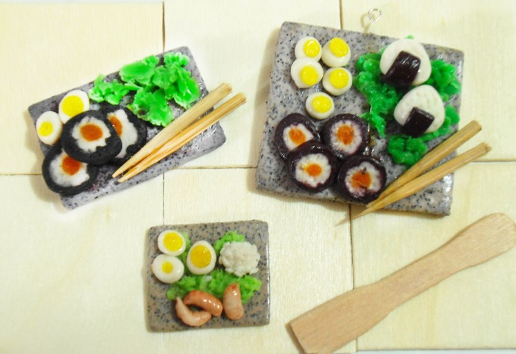 Japanese Miniature Food Tutorial + Granite clay tutorial | Sushi Para Muñecas (Porcelana fría)