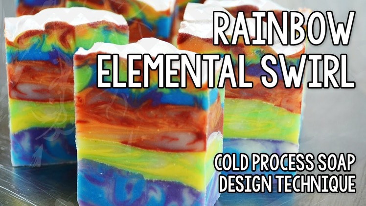 Rainbow Elemental Swirl Soap for Week Two of the Soap Challenge 2013