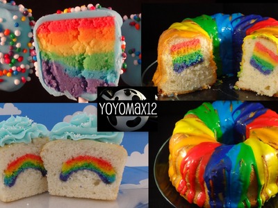 Rainbow Inside Cakes! Poundcake, Cupcakes, Cakepops -with yoyomax12