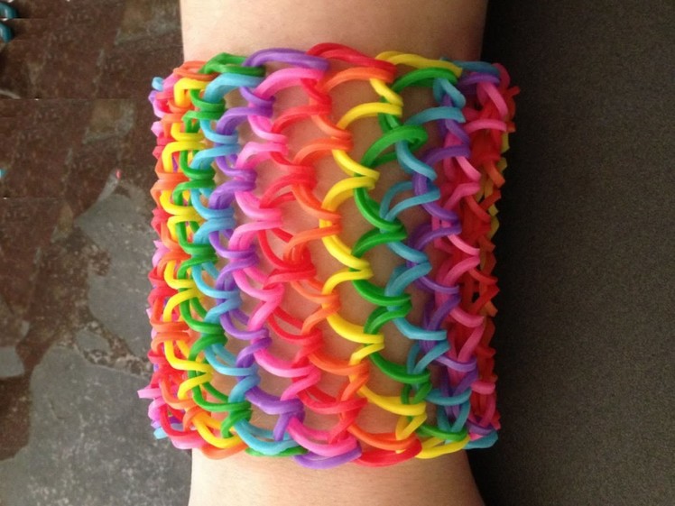 Rainbow Loom : Dragon Scale Cuff Bracelet - How To