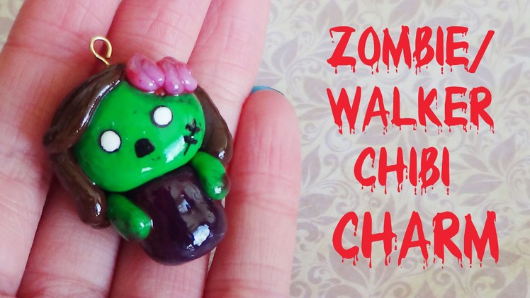 Zombie.Walker Chibi Charm- Polymer Clay