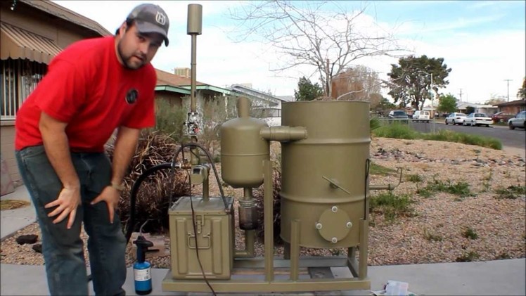 Amazing homemade gasifier uses wood pellets to run generator -- renewable alternative energy video