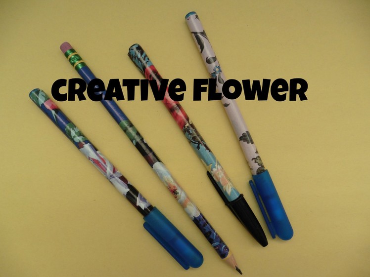 Como decorar plumas y lapices - Creative Flower