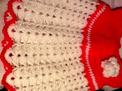 Crochet baby dress, shoes, sunhat.