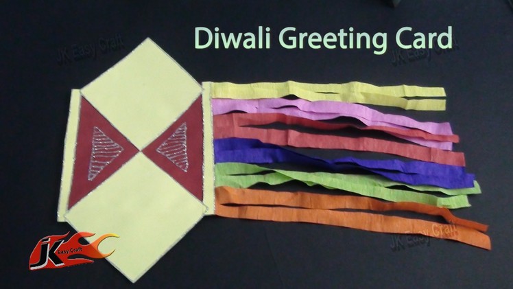 DIY | Easy Diwali Greeting Card (School Projects for kids) | How to make | JK Easy Craft 078