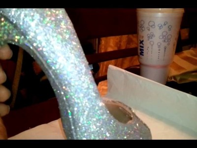 DIY glittered glass slipper shoe soooooo pretty