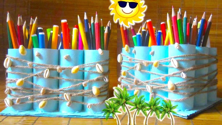 DIY Pencil Holder Recycling Toilet Paper Rolls | Back to School 2015