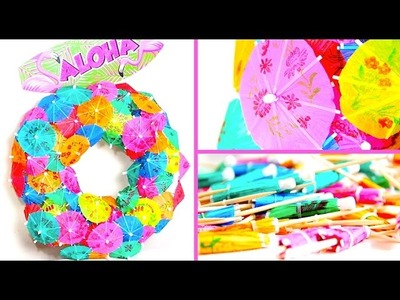 Hawaiian Paper Umbrella Wreath!