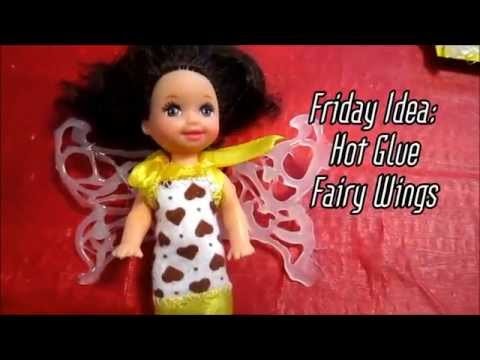 Hot glue Fairy wings for dolls Quick Friday Craft Idea, how to creative hot glue gun