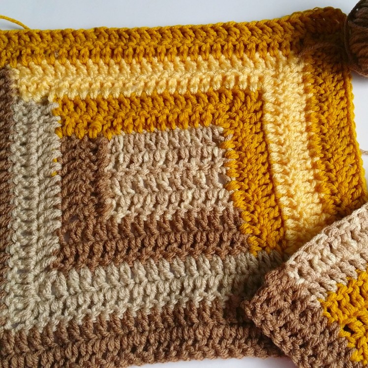 How to Crochet Log Cabin motif