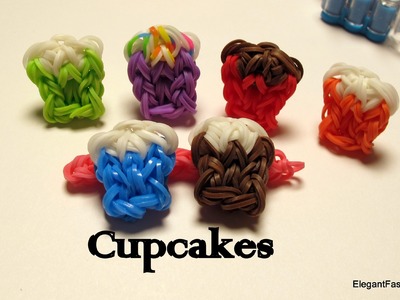 How to make Cupcake charm -Rainbow Loom- Food Series