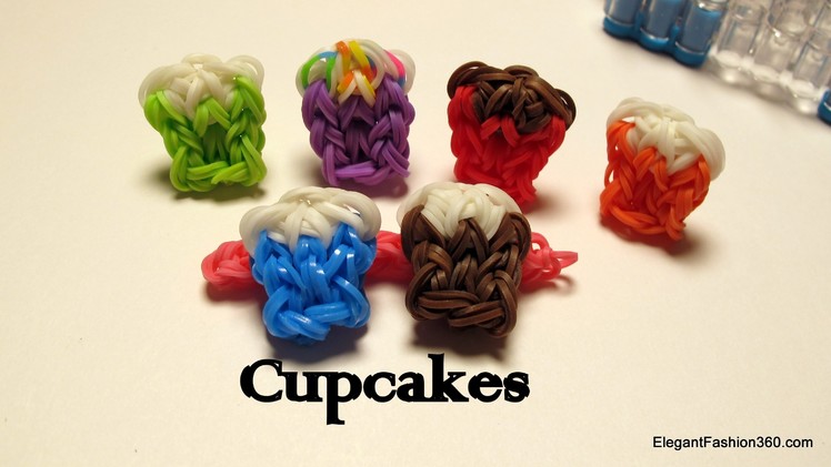 How to make Cupcake charm -Rainbow Loom- Food Series
