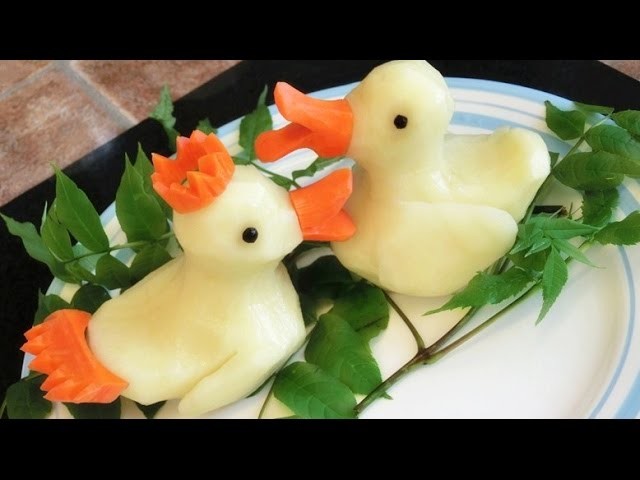 How To Make Potato Rubber Ducks | Potato Art | Vegetable Carving Garnish