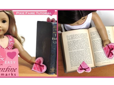 How To Make Valentine Bookmarks for American Girl Dolls - Liberty Jane