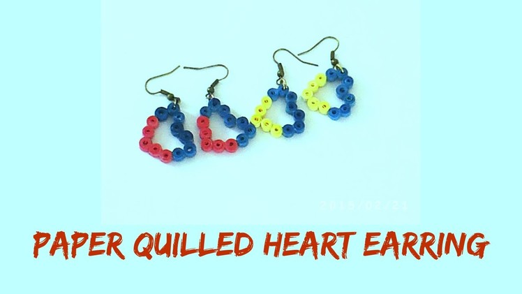 Paper Quilled Heart Earring Tutorial
