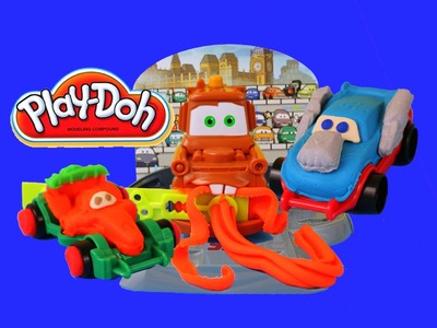 Play Doh Cars 2 Mold N Go Speedway Mater and Lightning McQueen Play-Doh Tractor Pies