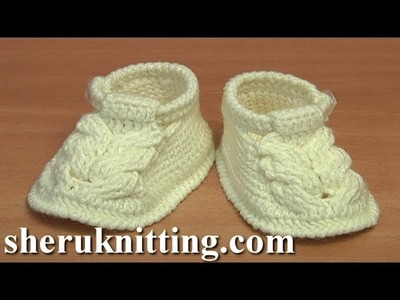 Crochet Sole For Baby Shoes Tutorial  54 Part 1 of 3 Crochet Baby Cable Stitch Buckle Shoes