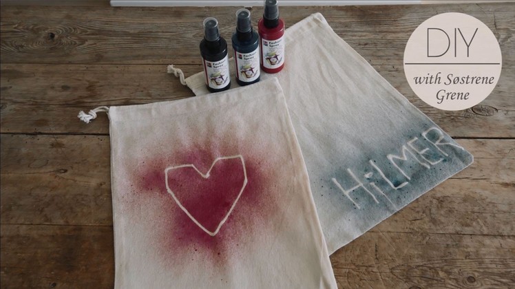 DIY: Canvas pouches with textile spray paint by Søstrene Grene