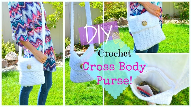 DIY Easy Crochet Cross Body Purse! + What's In My Purse & OOTD | Ms. Craft Nerd