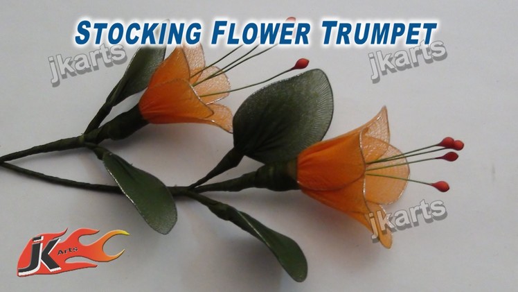 DIY How to make Stocking Flower Trumpet - JK Arts 215