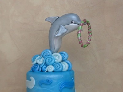 Fondant Dolphin Cake Topper - Delfino in pasta di zucchero per torta