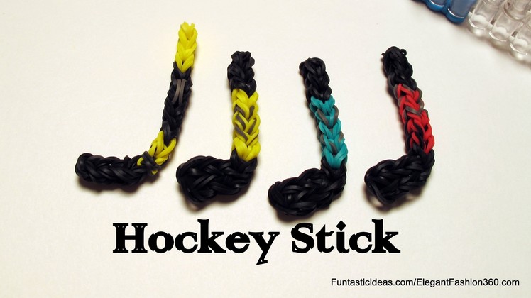 Hockey Stick charm - How to Rainbow Loom design - Sport Series