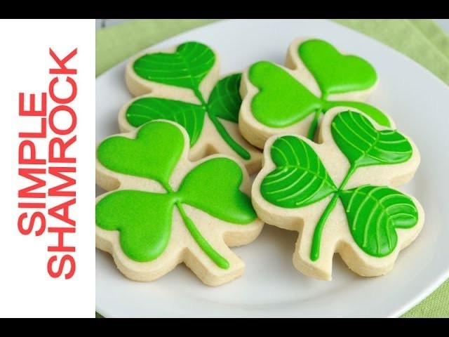 How To Decorate Simple Shamrock Cookies with Royal Icing