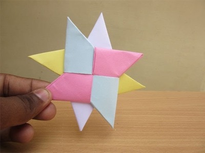 How To Make a Colorful Paper Double Ninja Star - Easy Tutorials