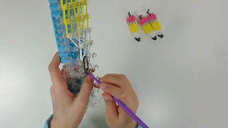 How to make a Rainbow Loom Pencil Charm Tutorial Video - KidToyTesters