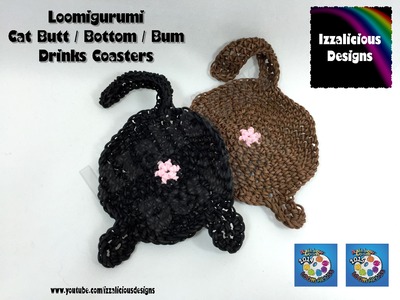 Loomigurumi Crochet Cat Butt | Bottom | Bum Drinks Coaster using Rainbow Loom Bands