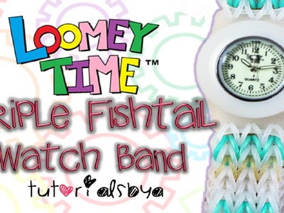 NEW Loomey Time Watch Triple Fishtail Band Attachment MONSTER TAIL Rainbow Loom Tutorial + BLOOPERS!