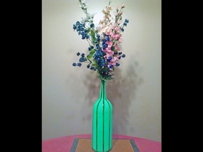 Simple DIY Wine Bottle Flower Vase