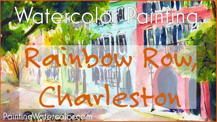Watercolor Painting Charleston, Rainbow Row