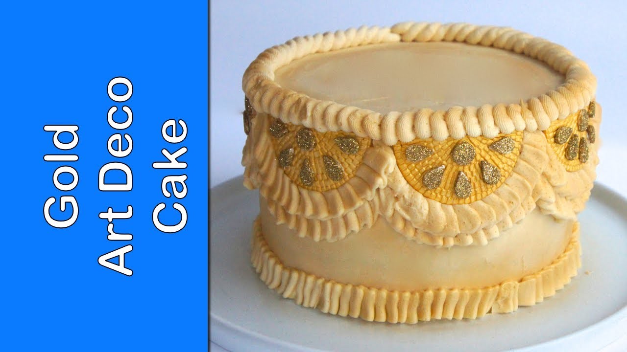 Wedding Cake - How to make a gold art deco cake