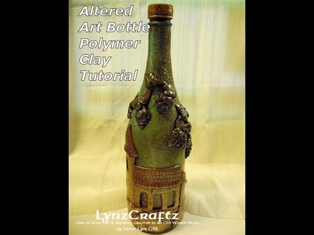 Altered Art Bottle polymer clay Italian Villa pt2