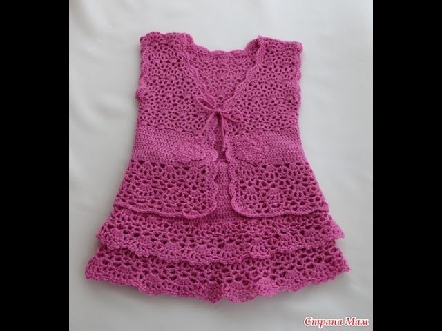 Crochet dress| How to crochet an easy shell stitch baby. girl's dress for beginners 22
