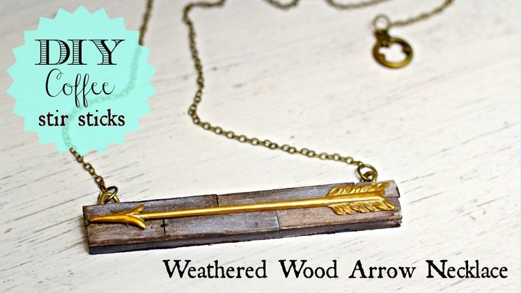 DIY coffee stir stick necklace, weathered wood paint finish + weight loss tips