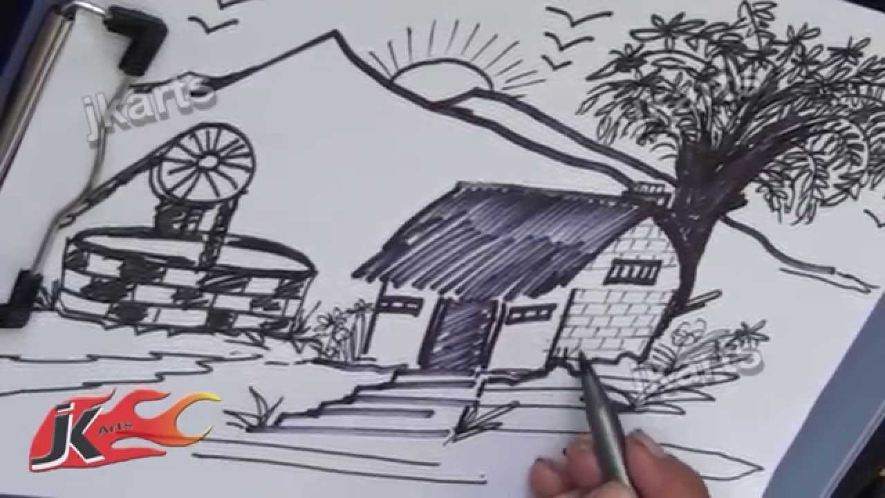 DIY How to Draw Landscape -  JK Arts 193