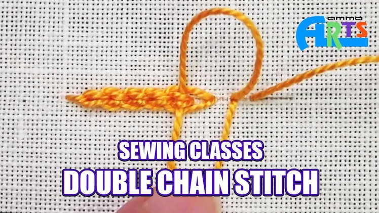 Double Chain Stitch in Embroidery Classes | Sewing in Amma Arts